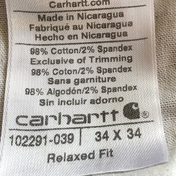 CARHARTT Men’s Work Pants Rugged Flex Relaxed Fit 34x34 (actual inseam 33") Gray - Picture 6 of 6